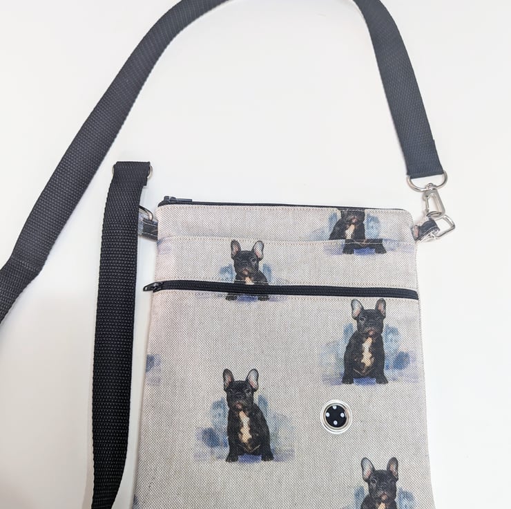 Dog walking bag in French Bulldog fabric Folksy