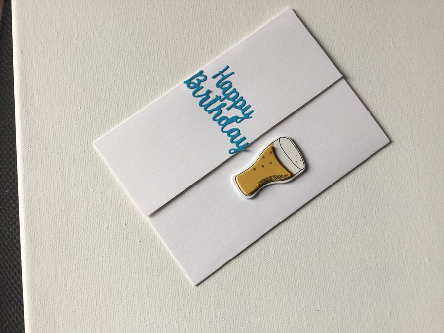 Birthday card. Beer glass Birthday card. Card for beer lover. CC790