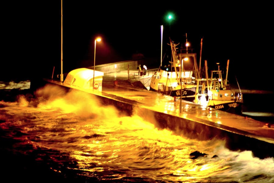 Print of Torquay Harbour in the midst of a storm, Devon Photo Picture