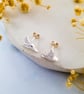 Recycled Silver Hummingbird Stud Earrings - Nature Inspired Bird Earrings - Image 2