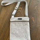 Light Gray Thistle Pattern Cross Body Dog Walking Messenger Bag