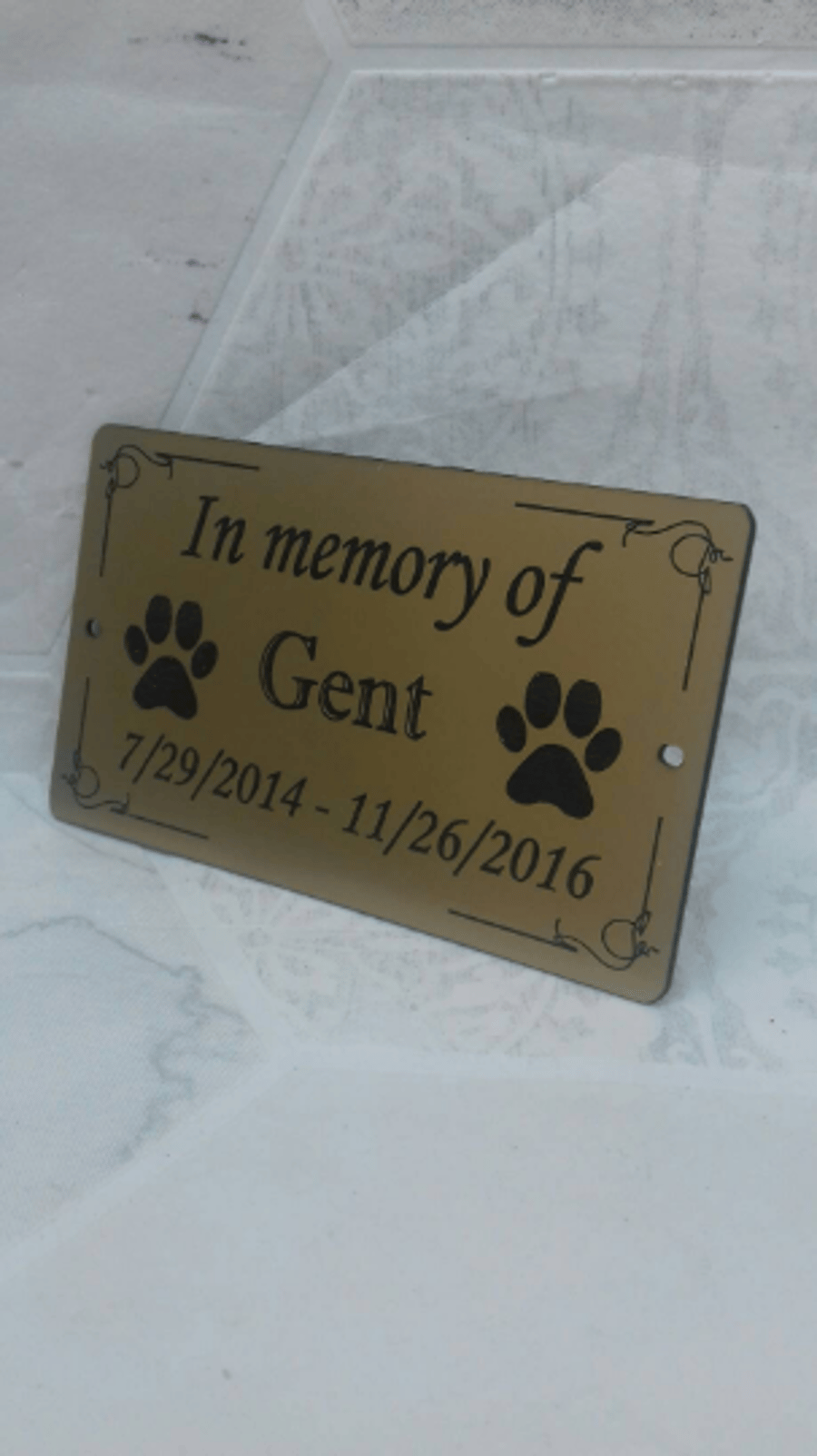 Memorial Bench Plaque,Pet Memorial Marker,Pet Grave Marker