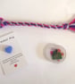 Handmade 3 in 1 teacher gift kumihimo braided keyring,fridge magnet & pocket hug
