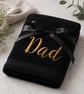 Dad Embroidered Hand Towel – Black & Gold - Image 1