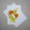 hand painted floral blank card ( ref FA 266 D2 )