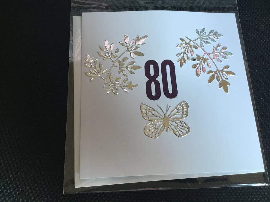 80th Birthday card. Handmade card. Birthday card. Age card. 80. CC868
