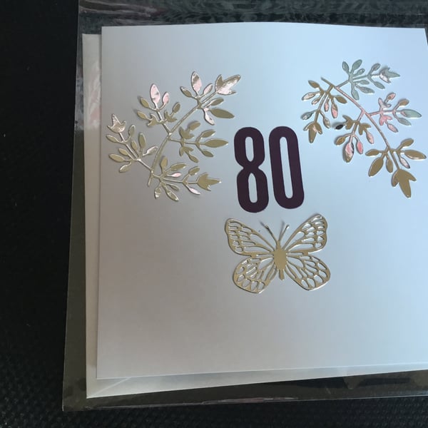 80th Birthday card. Handmade card. Birthday card. Age card. 80. CC868