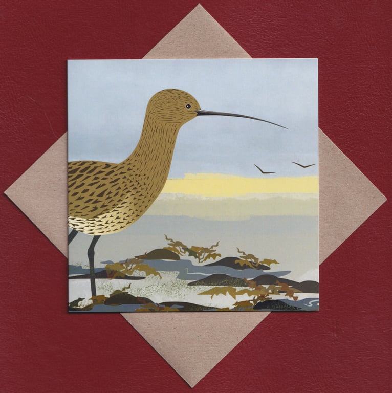 Greetings card - curlew - birds