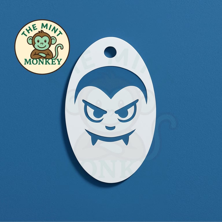 Vampire Dracula - Face Paint Stencil - Kids Party - Reusable - cake decorating