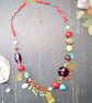 "O Fortuna" Boho Gemstone Mixed Bead Necklace - Image 1