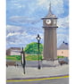 Clock Tower St. Just, Cornwall, Small Acrylic Painting on Yupo Paper Mounted - Image 6