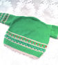 V-Neck Jumper with Flower Pattern at Hem and Cuffs, Baby Shower Gift, Baby Gift - Image 7