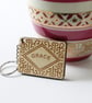 Personalised Wood Wooden Custard Cream Biscuit Keyring - Image 2