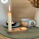 Wooden (oak) candleholder and tealight holder