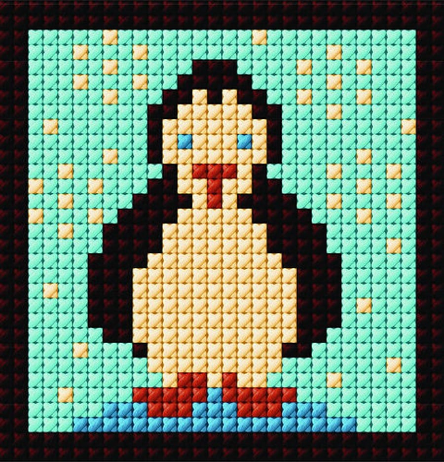 Penguin Tapestry mini-kit,  Christmas Crafting,  Stocking filler, Kid's Crafts 