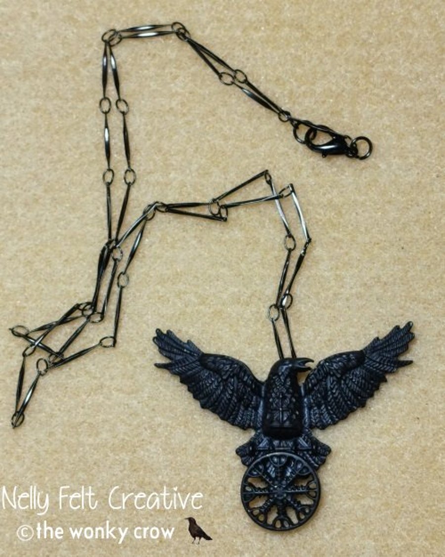 Nordic Raven Healing Talisman necklace