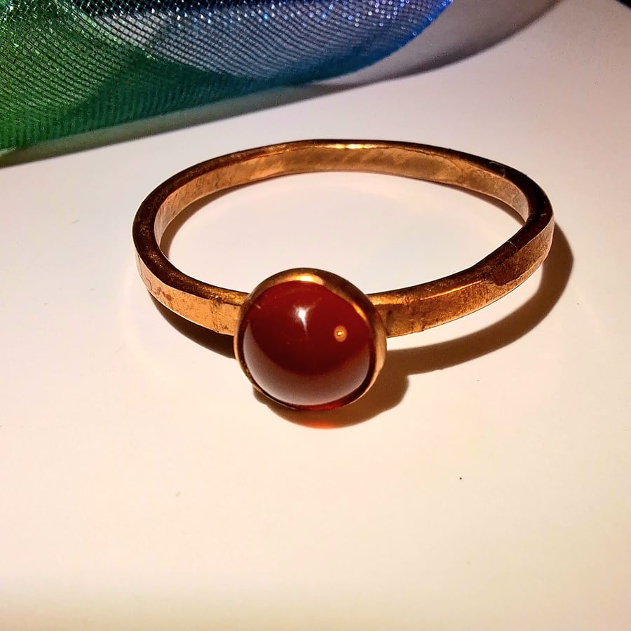 Copper and Carnelian Ring
