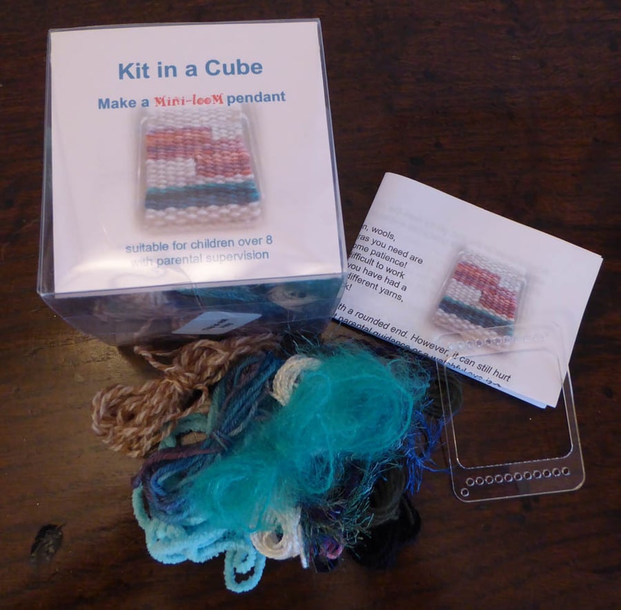 Kit-in-a-Cube mini weaving pendant kit 