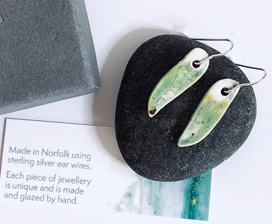 Sterling silver & ceramic hand-glazed earrings Perfectly Imperfect