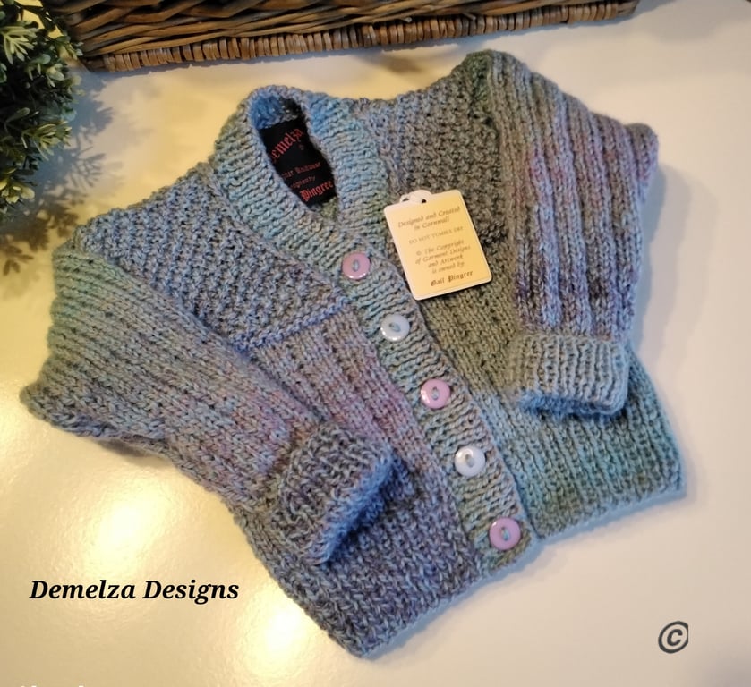 Designer Girl's Super Soft Hand Knitted Baby Cardigan  6 - 12 months