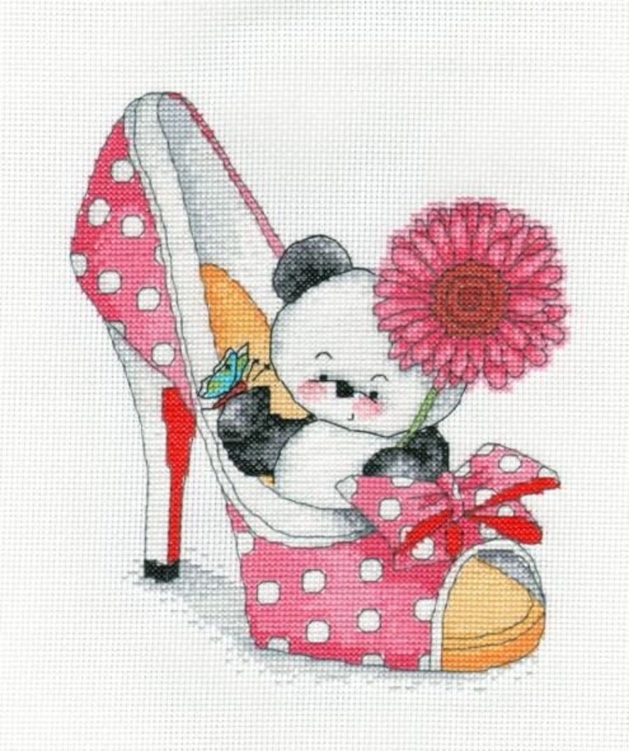 Party Paws Bamboo shoe cross stitch chart