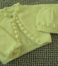 14" Lemon Baby Bobble Edged Cardigan And Hat Set