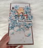 Handmade Snowman Christmas Card(25). Blue Winter Scene. - Image 3