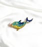 Resin Shell Dolphin Brooch with Faux Pearl – Ocean-Inspired Design - Image 1