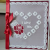 Romantic Rose Heart Parchment Card
