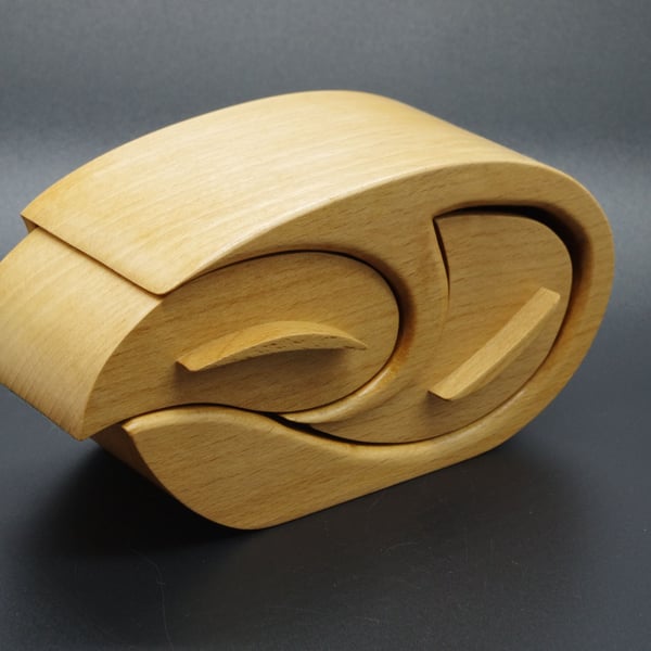 Handmade Wooden Trinket, Jewel Box. With Secret Drawer. Scottish Beech.