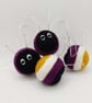 EnBee - needle-felted bee bauble in non binary colours (charity donation)