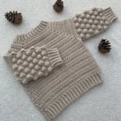 Bobble Sleeve Jumper - Handmade Crochet Baby & Children's Jumper