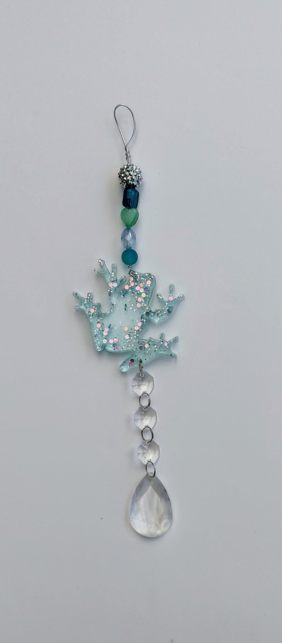 Sparkly Resin Sun Catcher Decoration - Frog