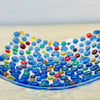 Decorative and original fused glass dish 