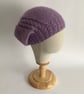 SLOUCH BEANIE hat .'Violette' . Luxurious Alpaca , Merino  blend .Purple .  - Image 1