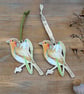 Robin and Snowdrop Wooden Hanging Decoration - Image 6