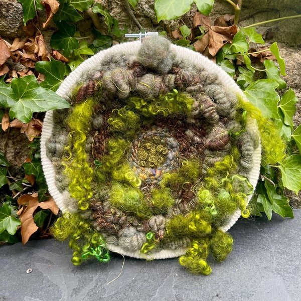 Moss Hand Woven Circular Wall Hanging