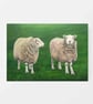 Original Sheep in a Field on Canvas Panel Art Oil Painting - Image 1