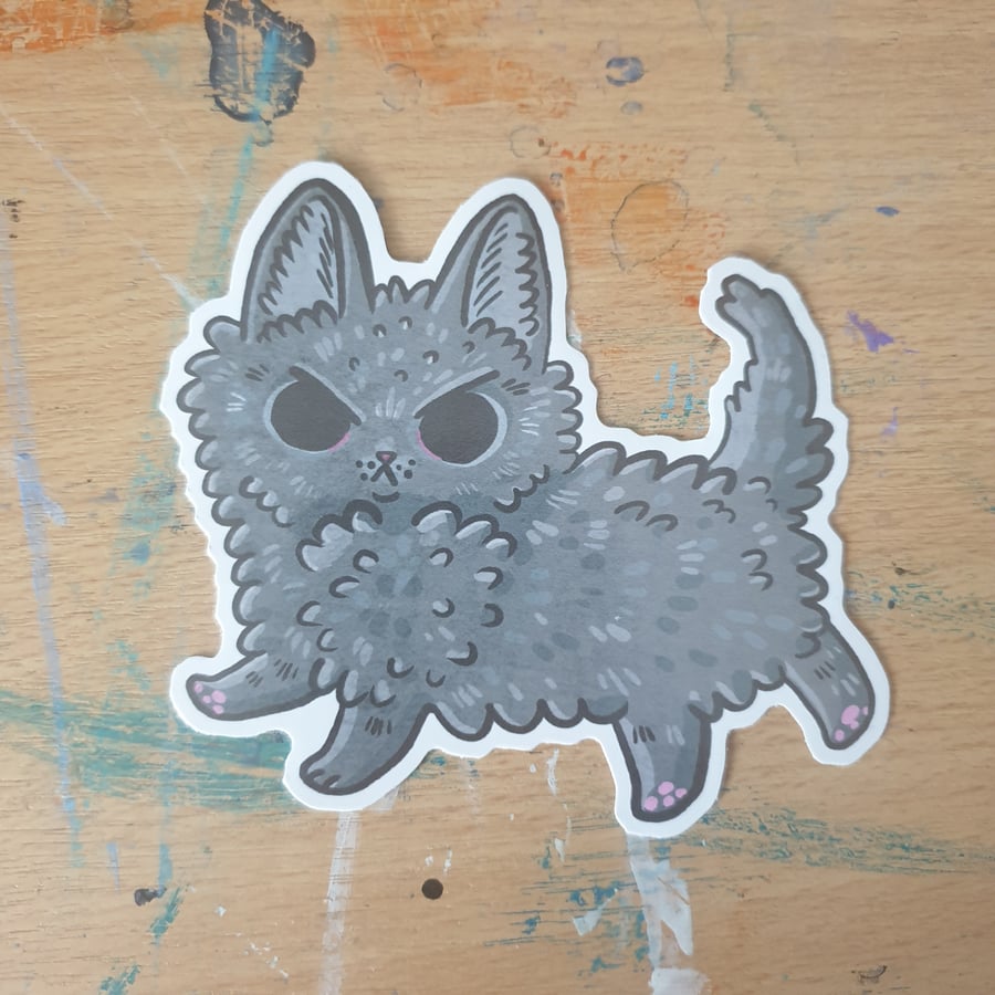 Moxie Grey Kitten Vinyl Sticker