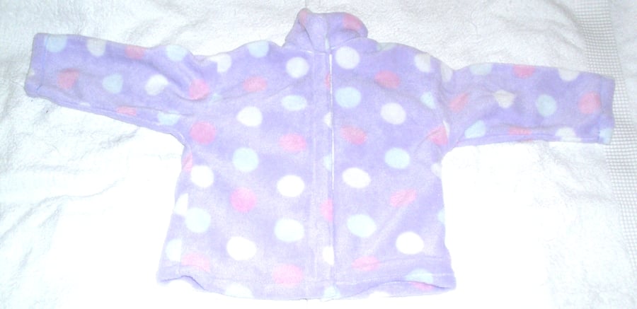 lilac spot fleece jacket, age 2 to 3