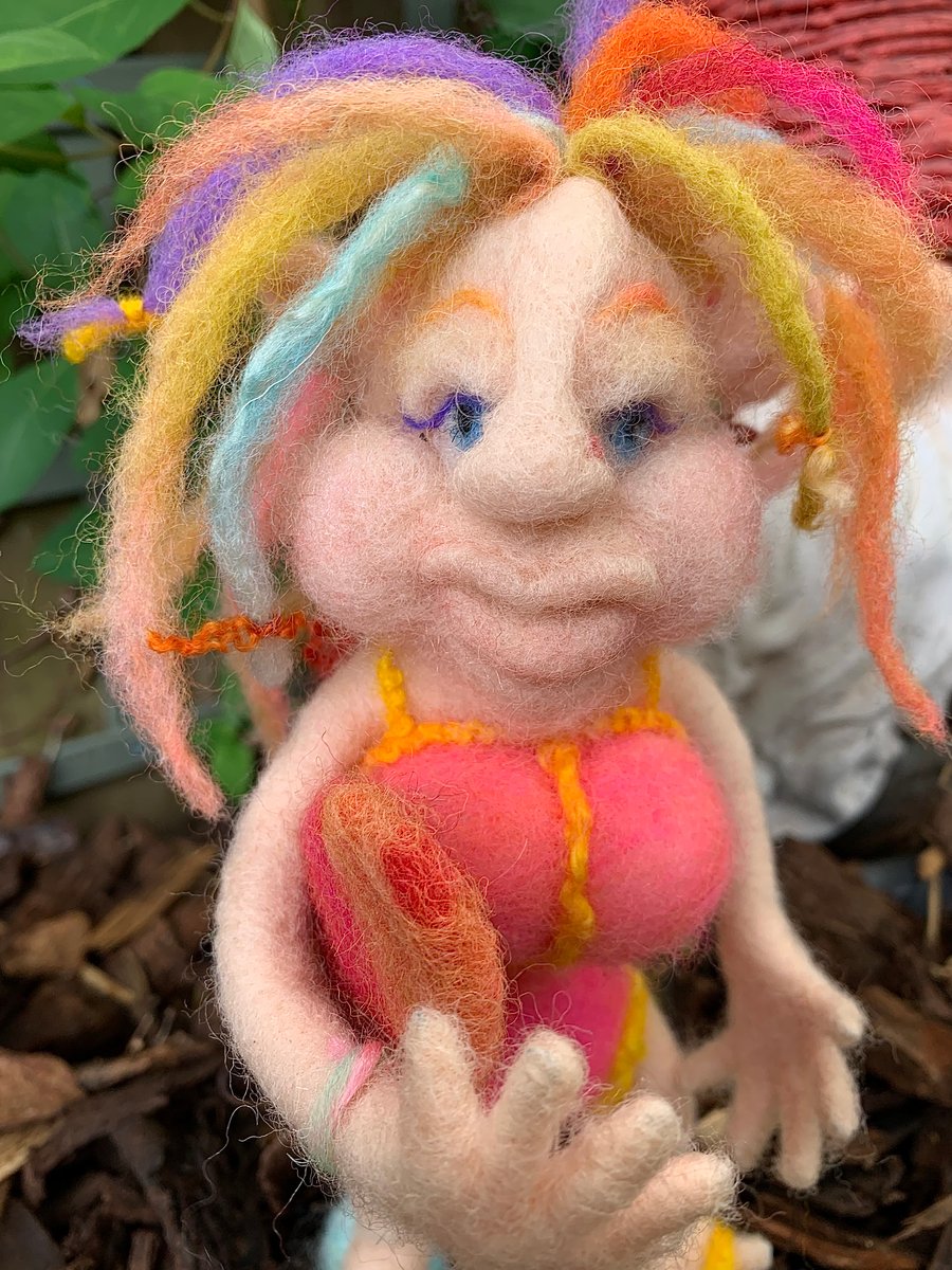 Handmade Surfer Doll, Doll in Flip Flops, Doll in Bikini, Summer Doll, Bodyboard