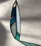 Blue, blue, and teal stained glass feather decoration - choice of 2 sizes - Image 7