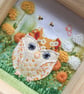 Shadow box frame square "Honey" the owl. - Image 3