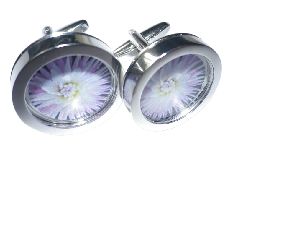 Lilac Blossom cufflinks,free shipping, ift wrapped, beautiful image, Ref 0832
