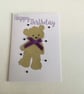 Birthday card. Cute teddy bear card.  Ref 015.  - Image 2