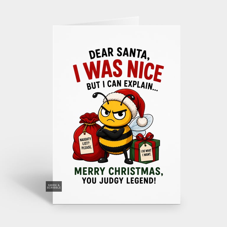 Funny Christmas Card For Him Or Her - Leave Me Cat