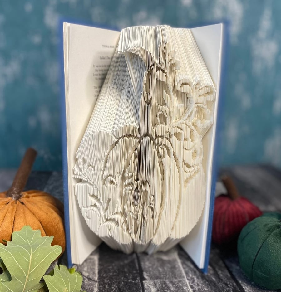 Floral Pumpkin Book Art
