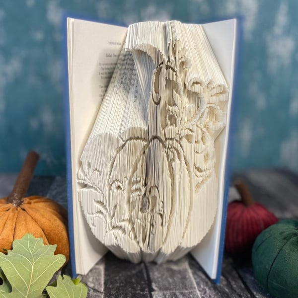 Floral Pumpkin Book Art