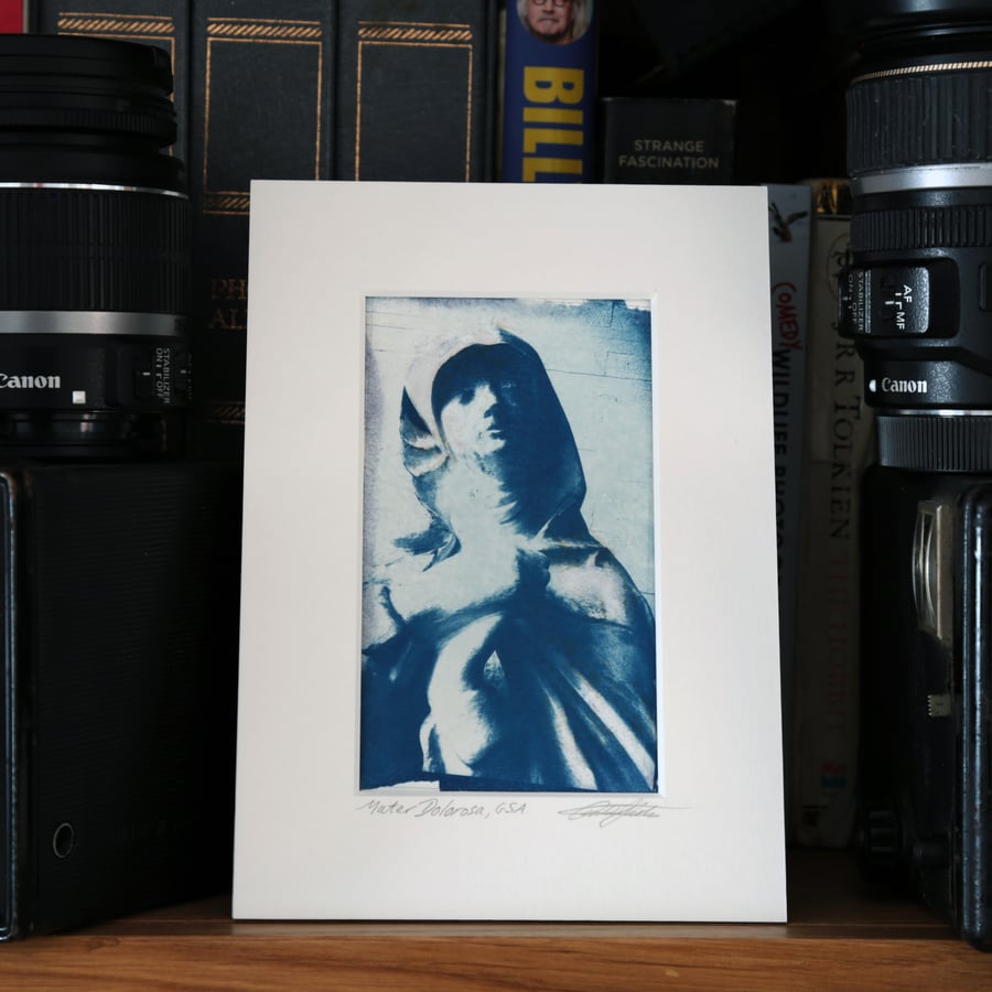 Mata Dolorosa Sculpture Cyanotype Photo Print O.O.A.K. Home Decor Art