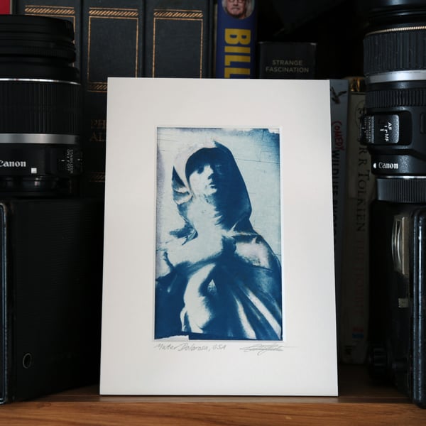 Mata Dolorosa Sculpture Cyanotype Photo Print O.O.A.K. Home Decor Art